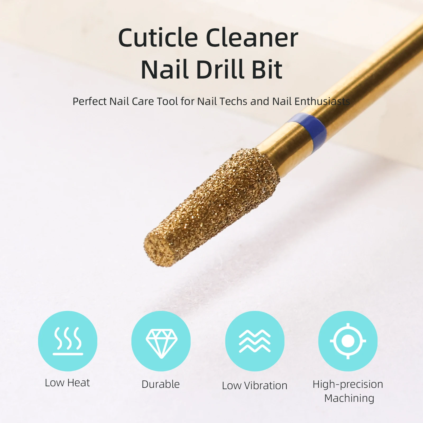 HYTOOS Cuticle Clean Nail Drill Bit Titanium Russian Nail Bits, Professional Safety Under Nail Cleaner for Cuticle Dead Skin