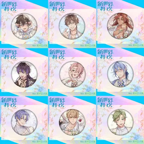 Cartoon Anime Game Nu:Carnival Badge Cute Figure Eiden Yakumo Olivine Kuya Brooch Cosplay Pin Souvenir Toy Fans Clothes Gifts