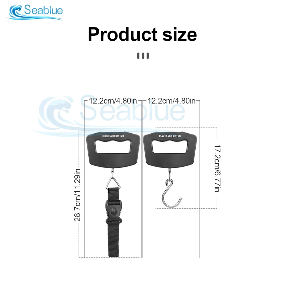 50Kg 10g Portable Digital Electronic Suitcase Weighting Luggage Handheld Fish Hook Hanging Scale Backlight Display