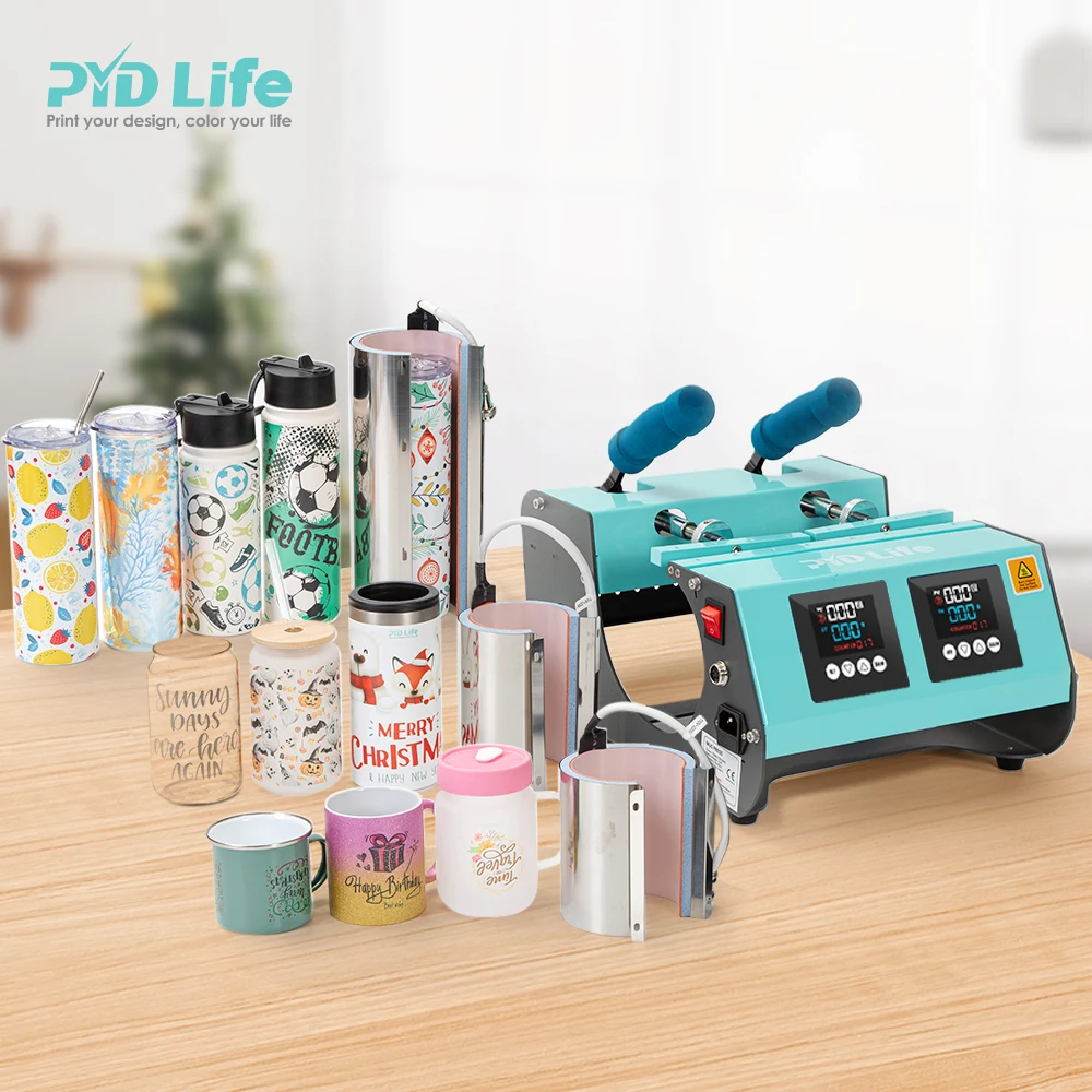 PYD Life-máquina de prensado en caliente, máquina de sublimación con logotipo personalizado de Color, 2 cajas de Control, 3 calentadores, 20 oz, 30