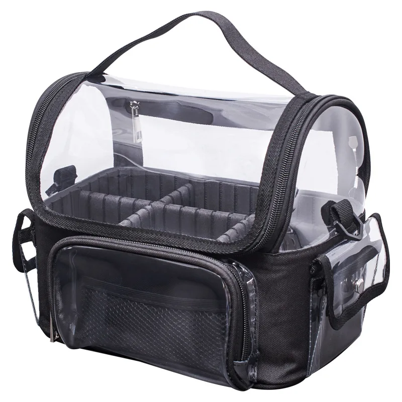 

Travel Toiletry Bag Transparent Cosmetic Makeup Bag With Divider Handle Makeup Organized Storage Case Underarm Shoulder Bags