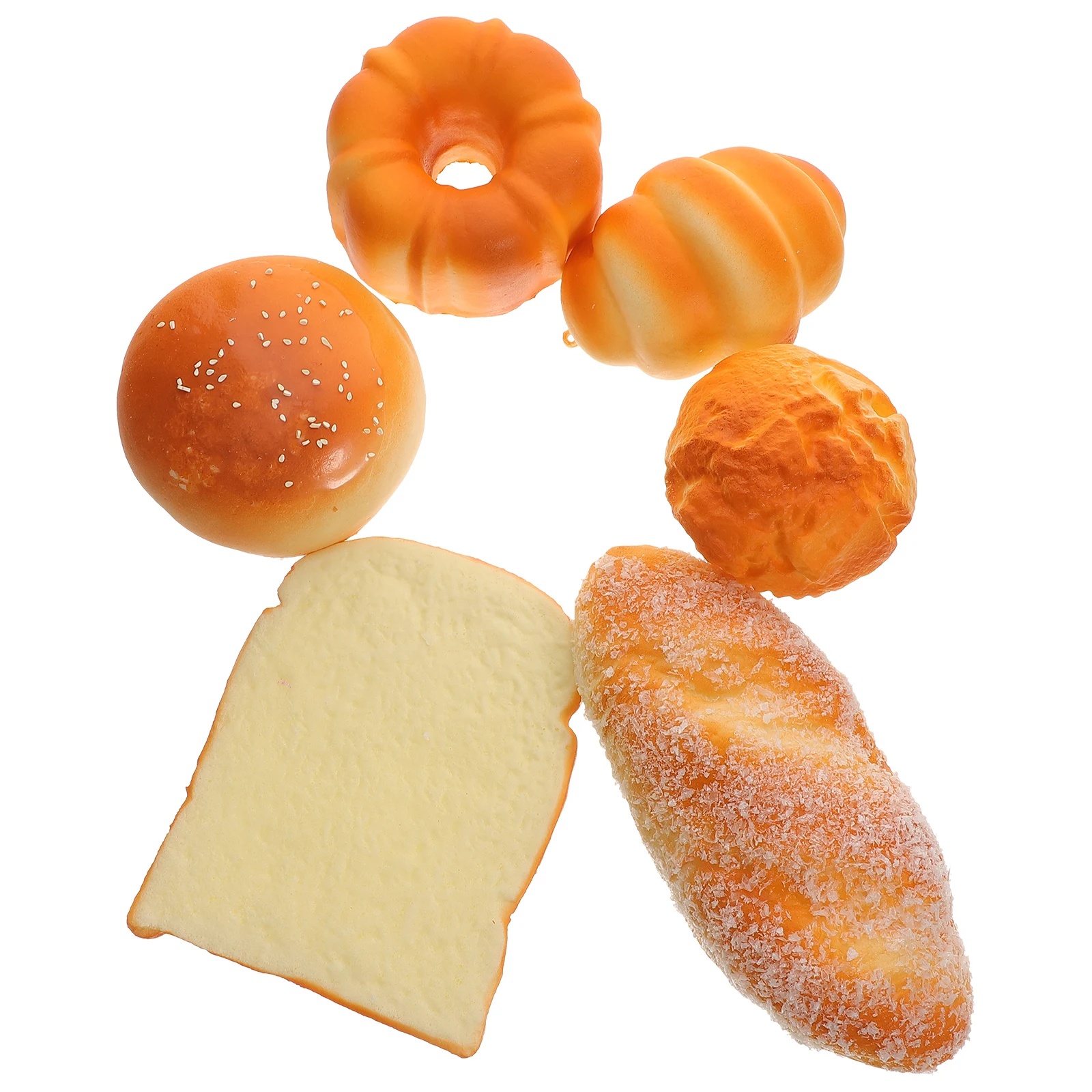 6 Pcs 모델 룸 디스플레이 시뮬레이션 케이크 빵 소품 높은 현실적인 Pu 장식 인공 빵 음식 시뮬레이션