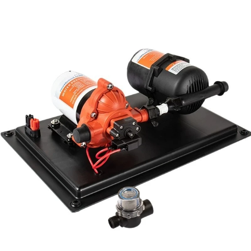Diaphragm Water Pump with Integrated Pressure Tank, High-Flow Self-Priming Pump for RV, Caravan, Marine & Boat