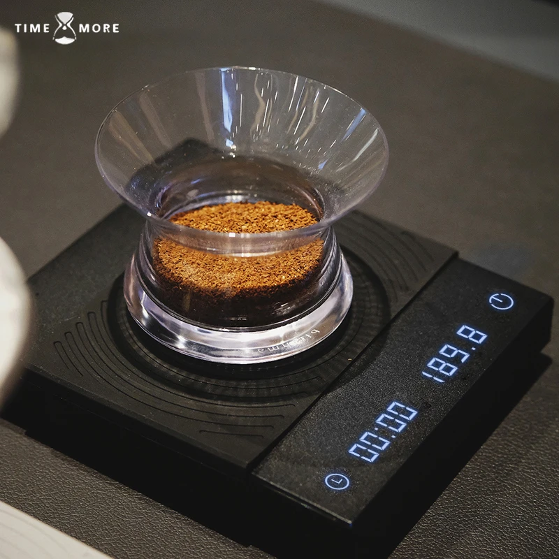 Timemore Kitchen Digital Coffee Scale, 0.1g Precision Black Mirror Basic Plus Electronic Scales LED Display Built in Timer Scale