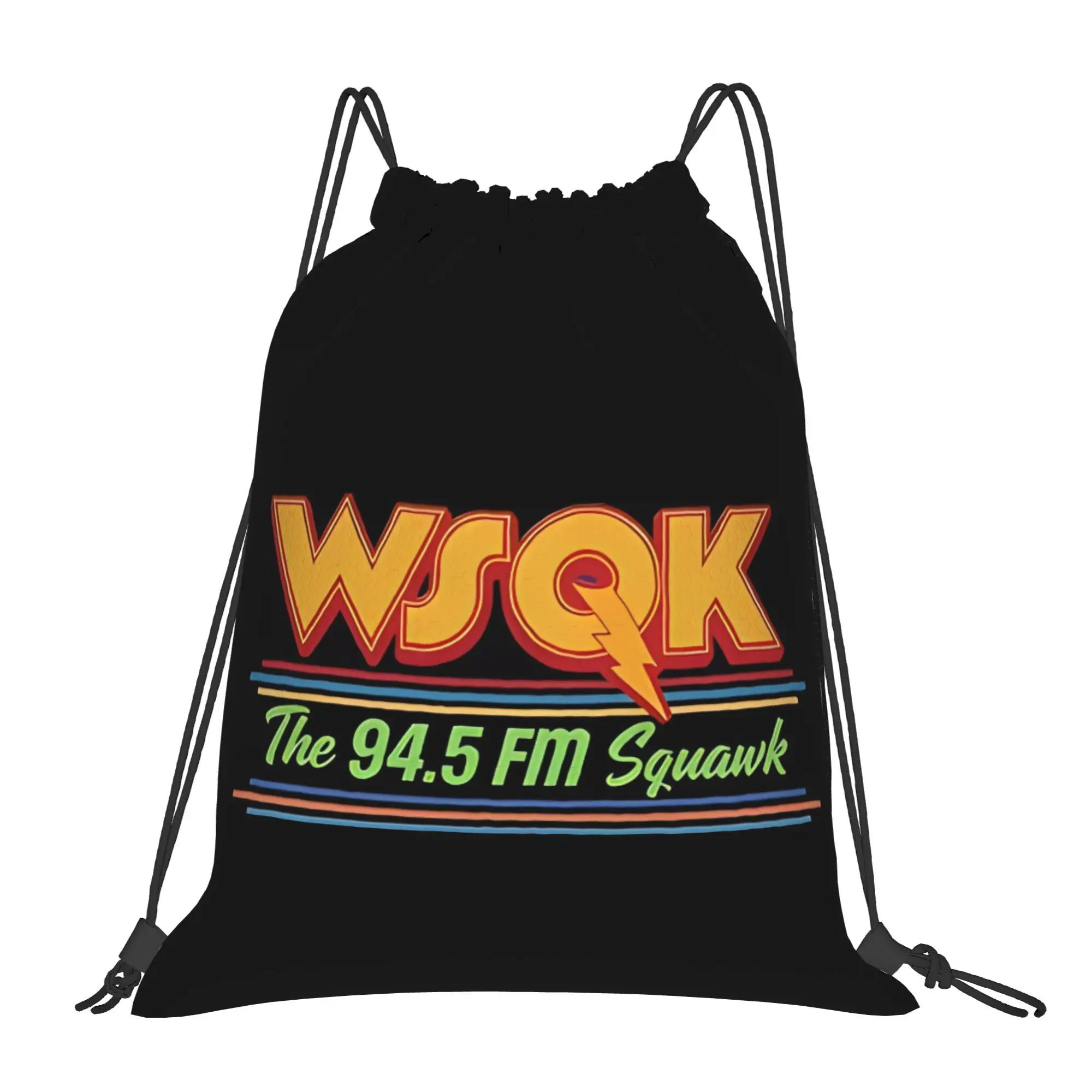 Wsqk Radio  The Squawk 945 Fm WSQK Drawstring Bags Sports Unisex Storage Organize Bundle Pocket Rope Bag