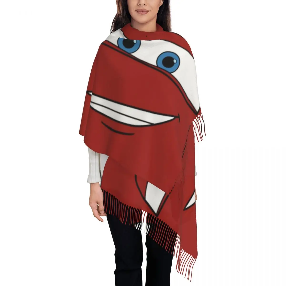 Personalized Printed Lightning Mcqueen Cars Scarf Women Men Winter Warm Scarves Happy Shawl Wrap