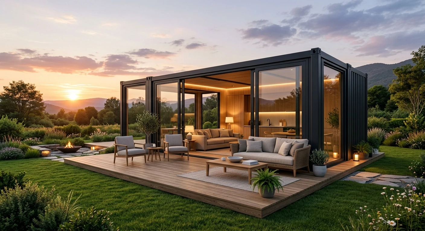 Off Grid Living Expandable Container Modular Prefab House Bedroom Bathroom Kitchen Solar Powered Tiny House Cabin Wilderness Use