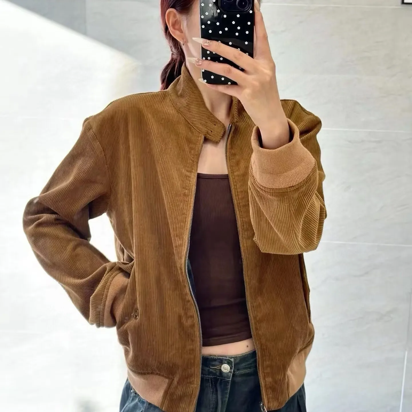 

Винтажная вельветовая верхняя одежда с джатовым воротником Wellington Sle для мужчин и женщин, длинная застежка-молния C...