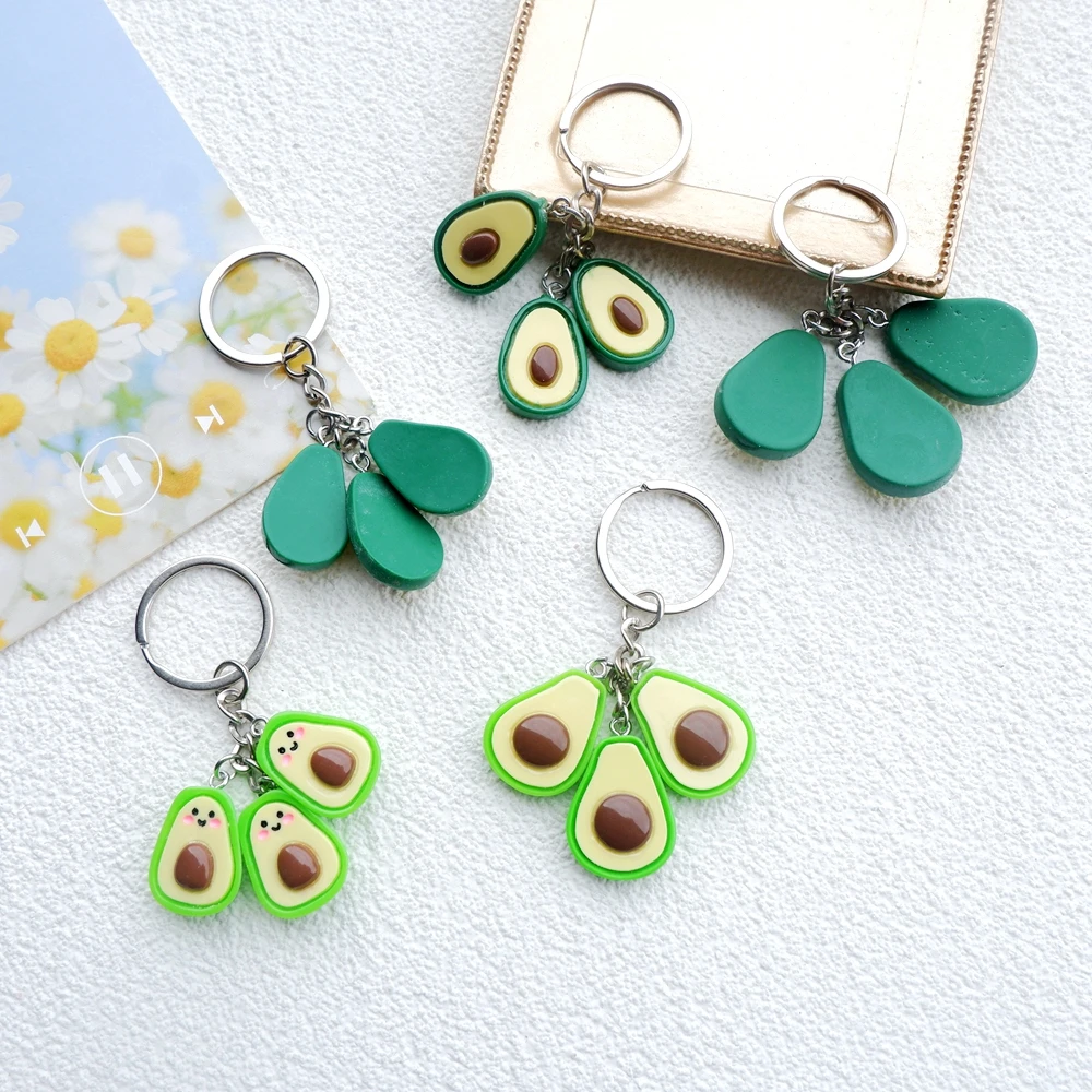 1pcs Cute Avocado Keychain Handmade Bag Jewelry DIY Gifts