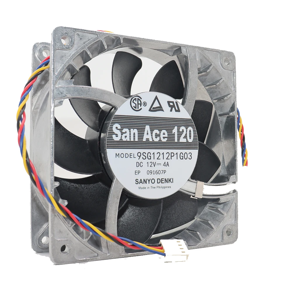 New Original Sanyo 9SG1212P1G03 12V 4A 12038 12cm Aluminum Alloy High-Temperature Resistant High-Power Fan