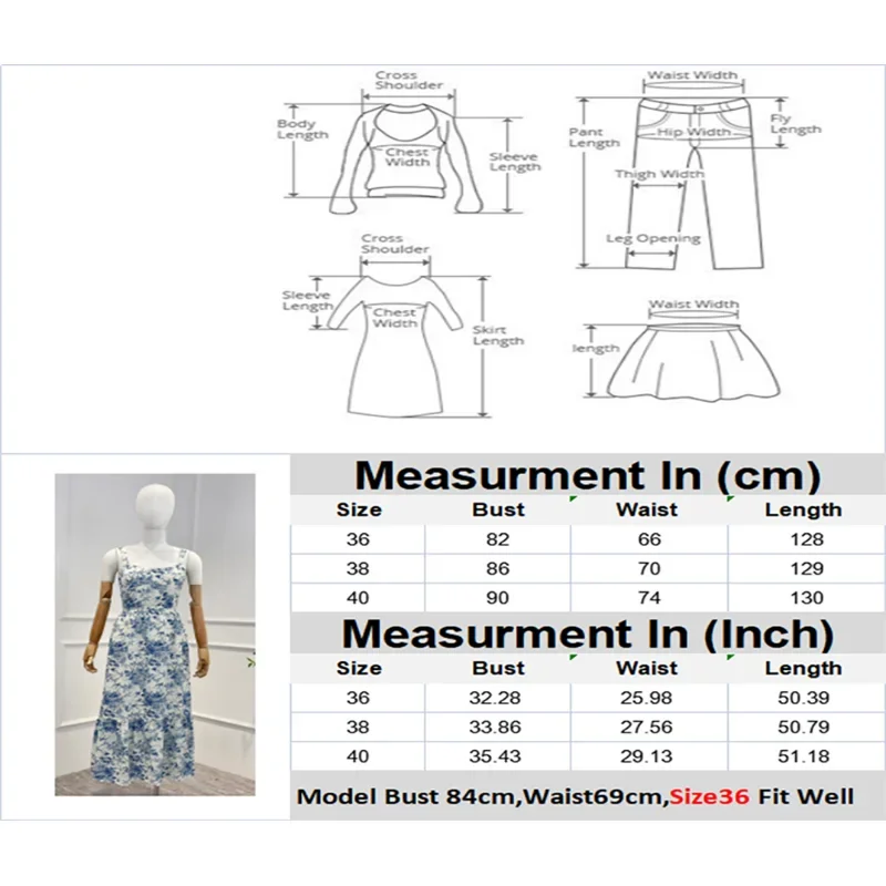 2024 Top Quality New Spring Summer Holiday Style Sky Blue Floral Printing Elegant Midi Tank Dresses Women