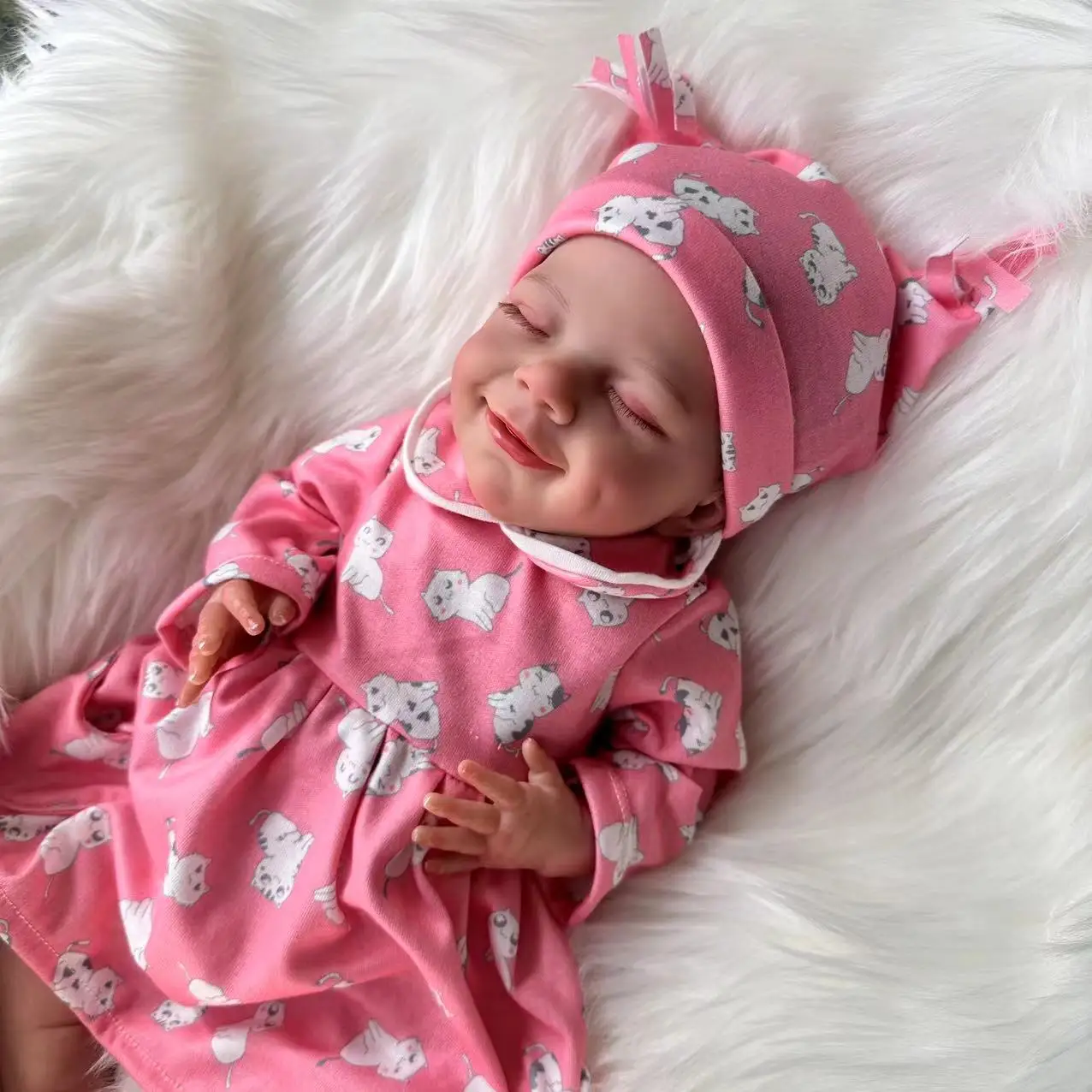45Cm/17.72Inch Reborn Babypop Pasgeboren Meisje Baby Levensechte Echt Zacht Vinyl Body Met Hand Geworteld Haar Hoge Kwaliteit Pop