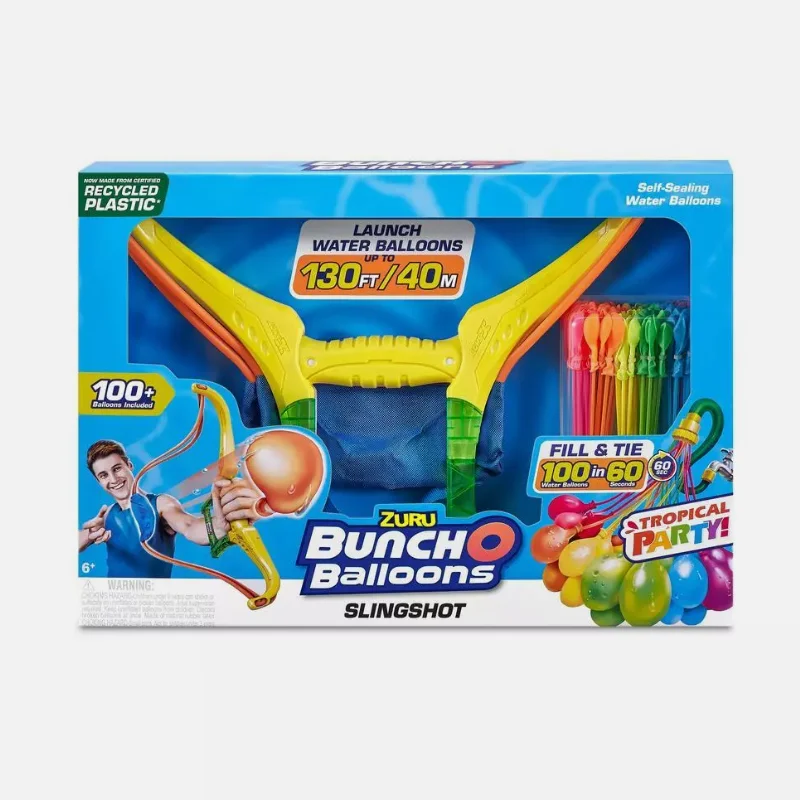 ZURU Bunch-O-Balloons Slingshot - أكثر من 100 بالونات مائية ذاتية الغلق متضمنة جديدة