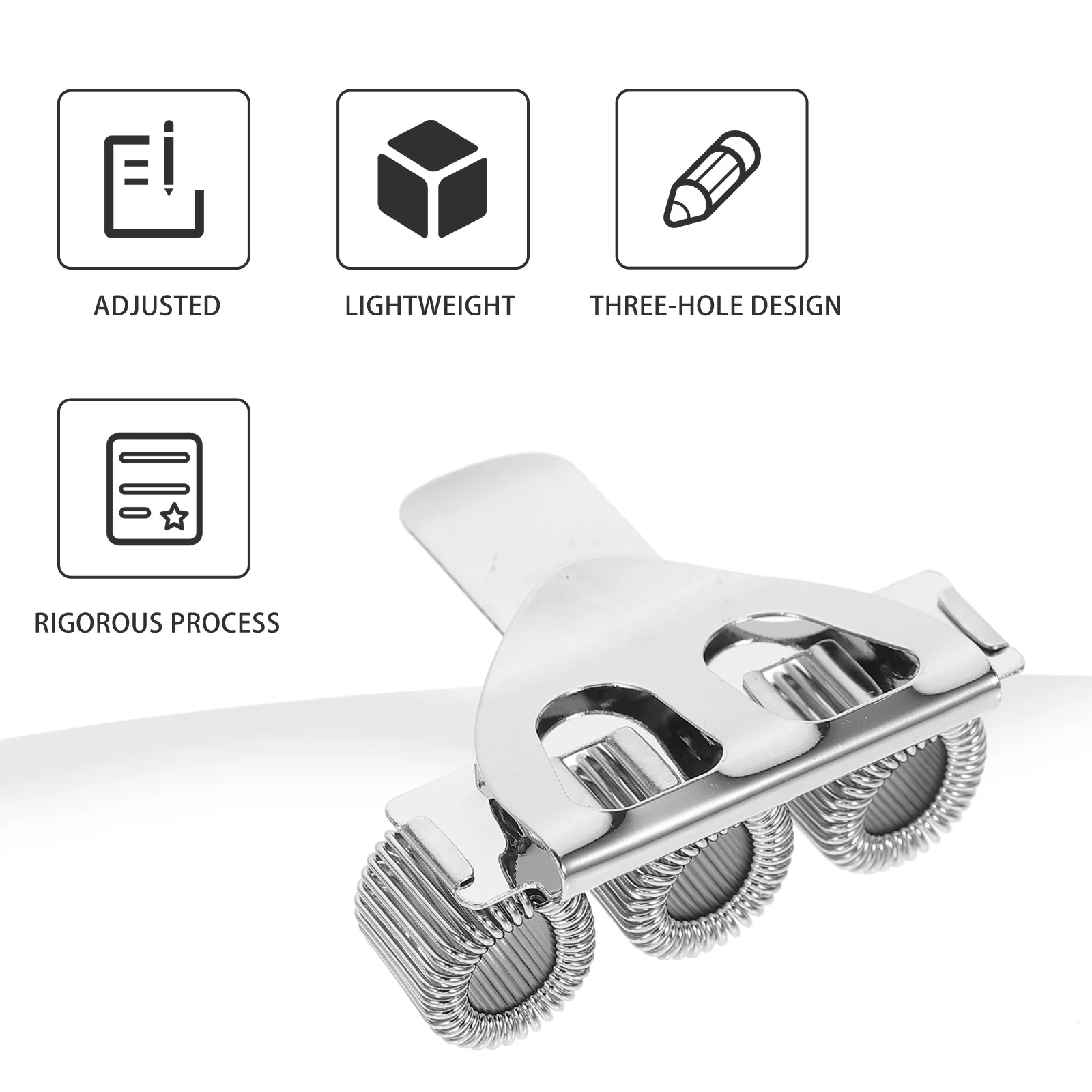 

10pcs Metal Holders Spring Triple Hole Design Pen Clip For Clipboard Binder Pencil Organizer Stationery Accessory Pen