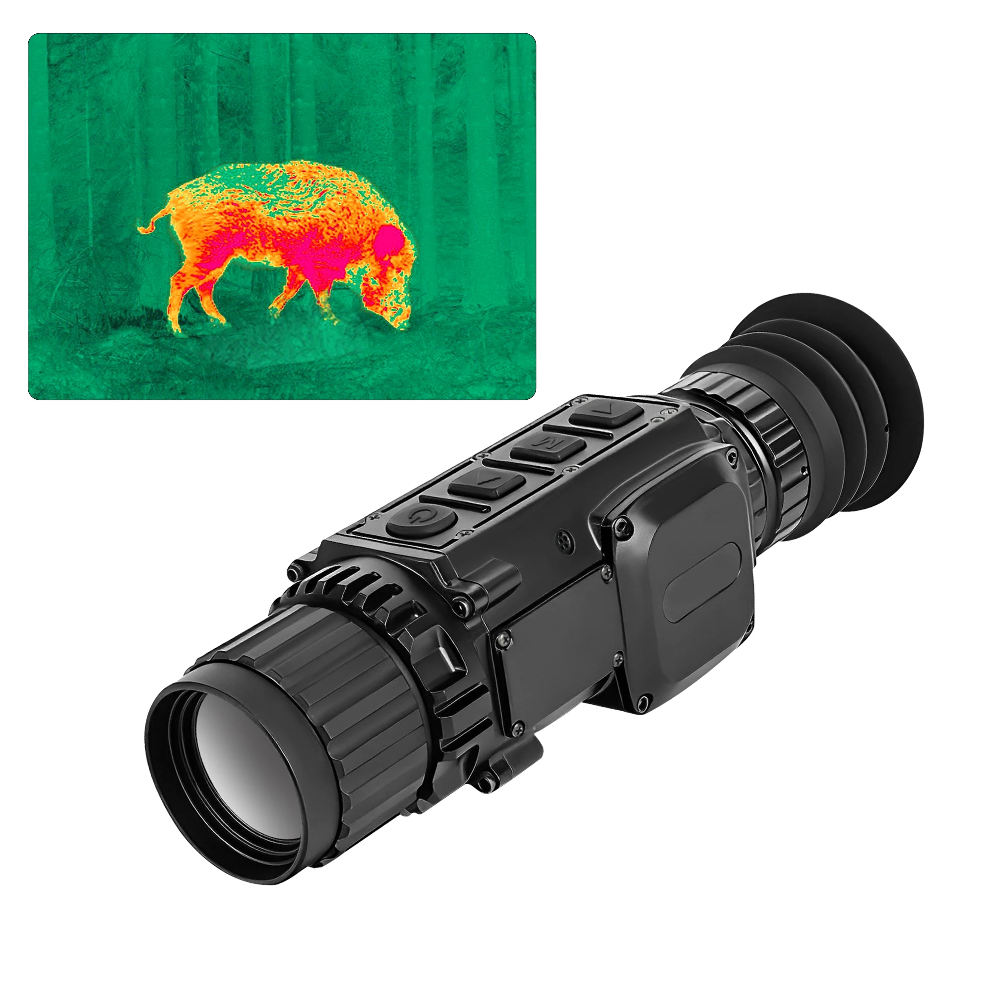 2026 new thermal imaging sight with rangefinder 640x512 1000g anti-recoil OLED display 1024x768