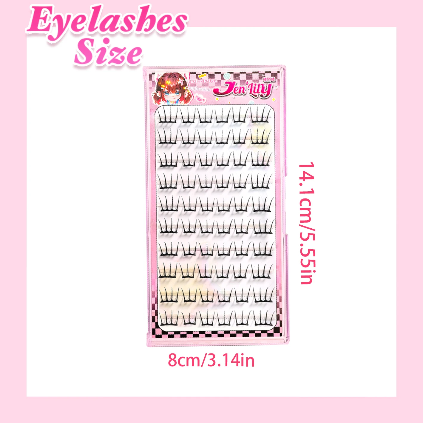 Koreanische stilvolle falsche Wimpern, K-Pop-inspiriertes Design, Comic, flauschig, clusteriert, schlank, selbstklebend, perfekt für den Alltag – Detail 7