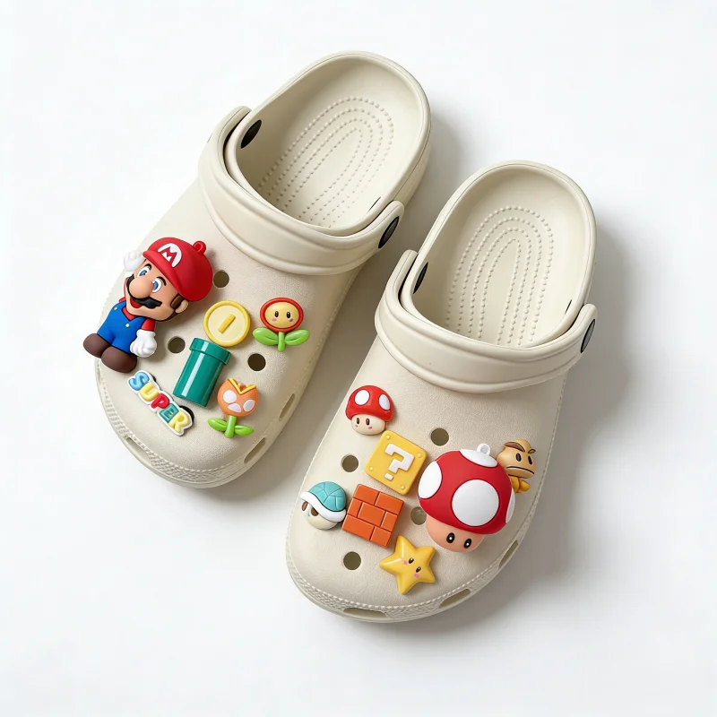 Nuevo Set de Charms para Zapatos de Mario, Accesorios 3D de Dibujos Animados para Zapatos, Decoraciones para Zuecos y Sandalias, Regalo Perfecto para Fans del Juego