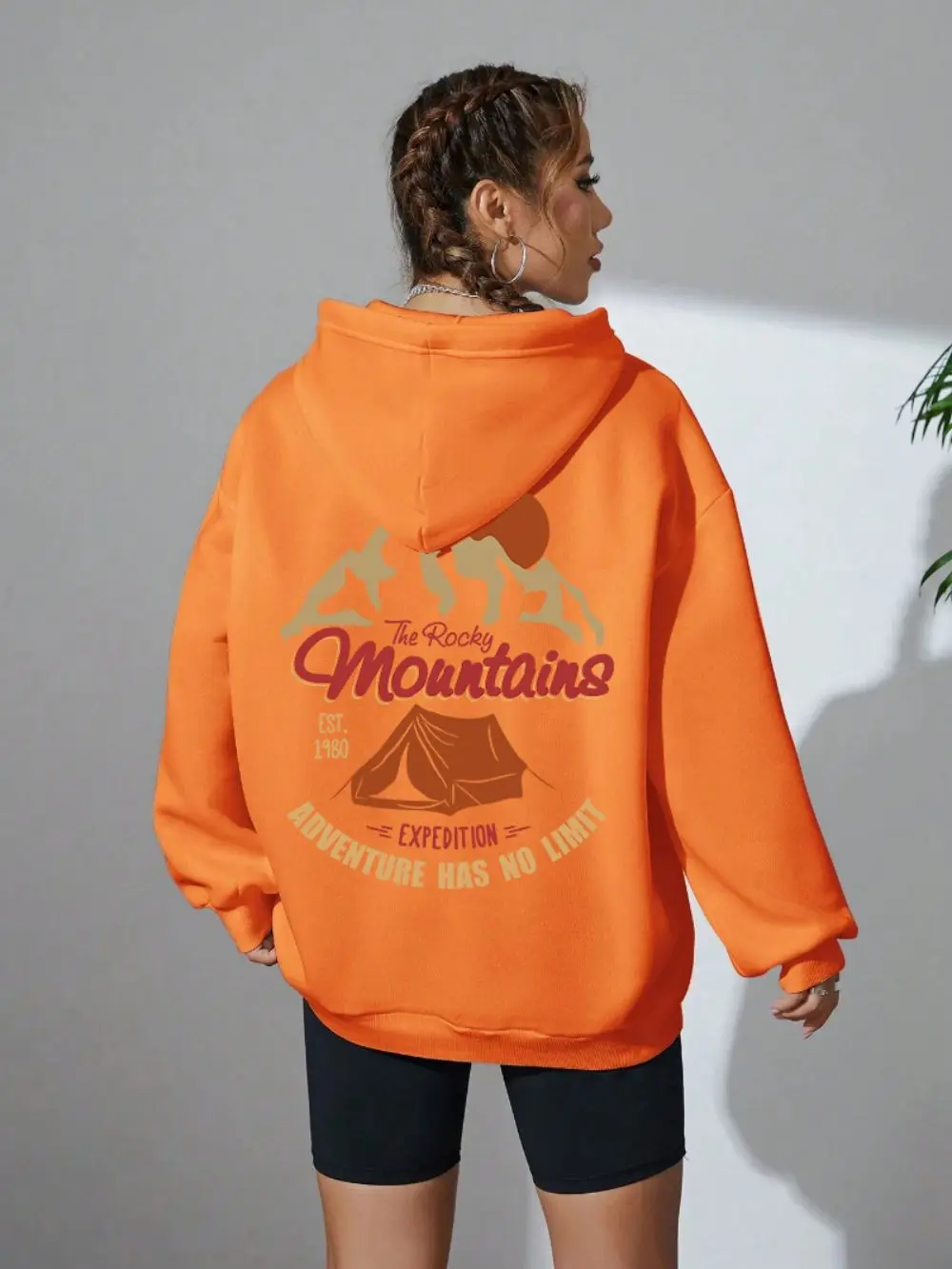 Street Women Hoodie Adventure Camping On Rocky Mountain Printing Pullover Breathable Fleece Pocket Sweatshirt Autumn Clothing