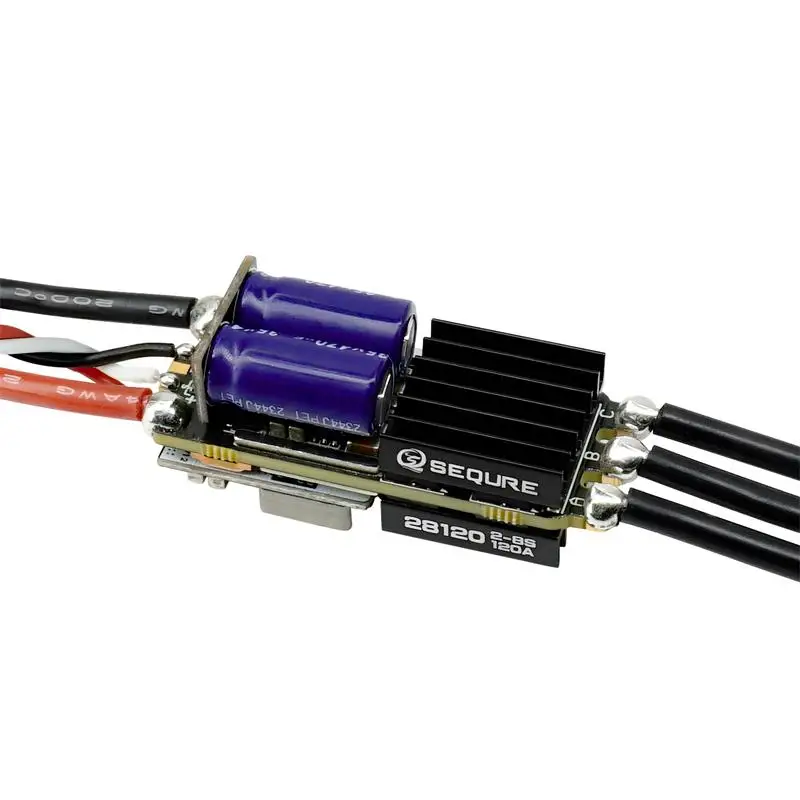 SEQURE 28120 120A Brushless Electric Speed Controller Support 128KHz PWM Frequency for FPV Racing Drone Climbing Vehicles RC Car
