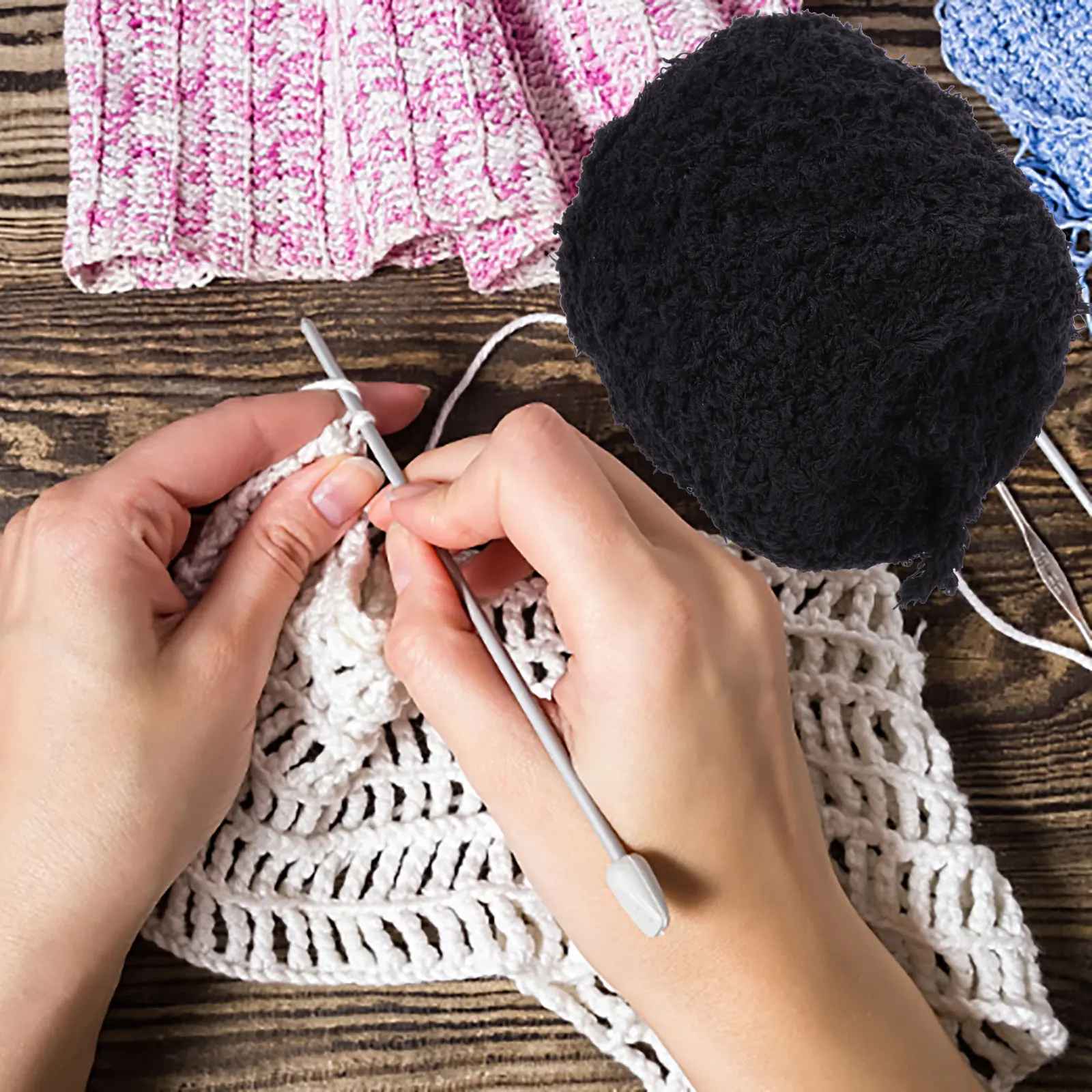 

2 Rolls Coral Fleece Yarn Soft Chunky Yarn For Diy Crocheting Knitting Craft Home Decor Beading Jewelry Making Multi-Function