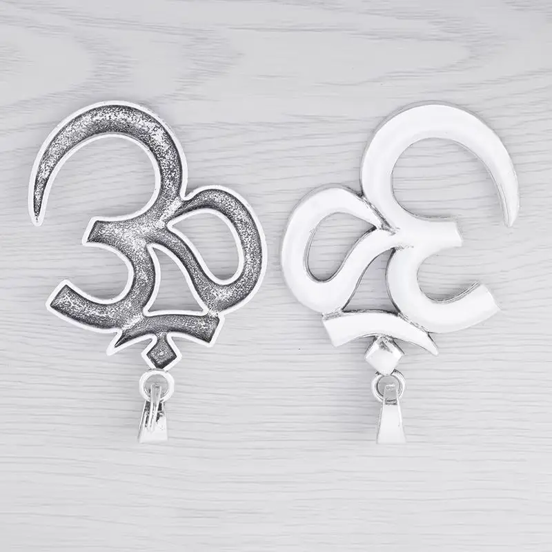3 x Tibetan Silver Large OM AUM Yoga Symbol Charms Pendants For Necklace Jewelry Making Findings 75x55mm