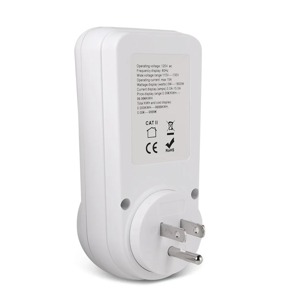 120V/230V Digital Wattmeter Power Meter LCD Electricy Consumption Meter Socket Kwh Energy Meter US EU UK FR AU BR Power Analyzer