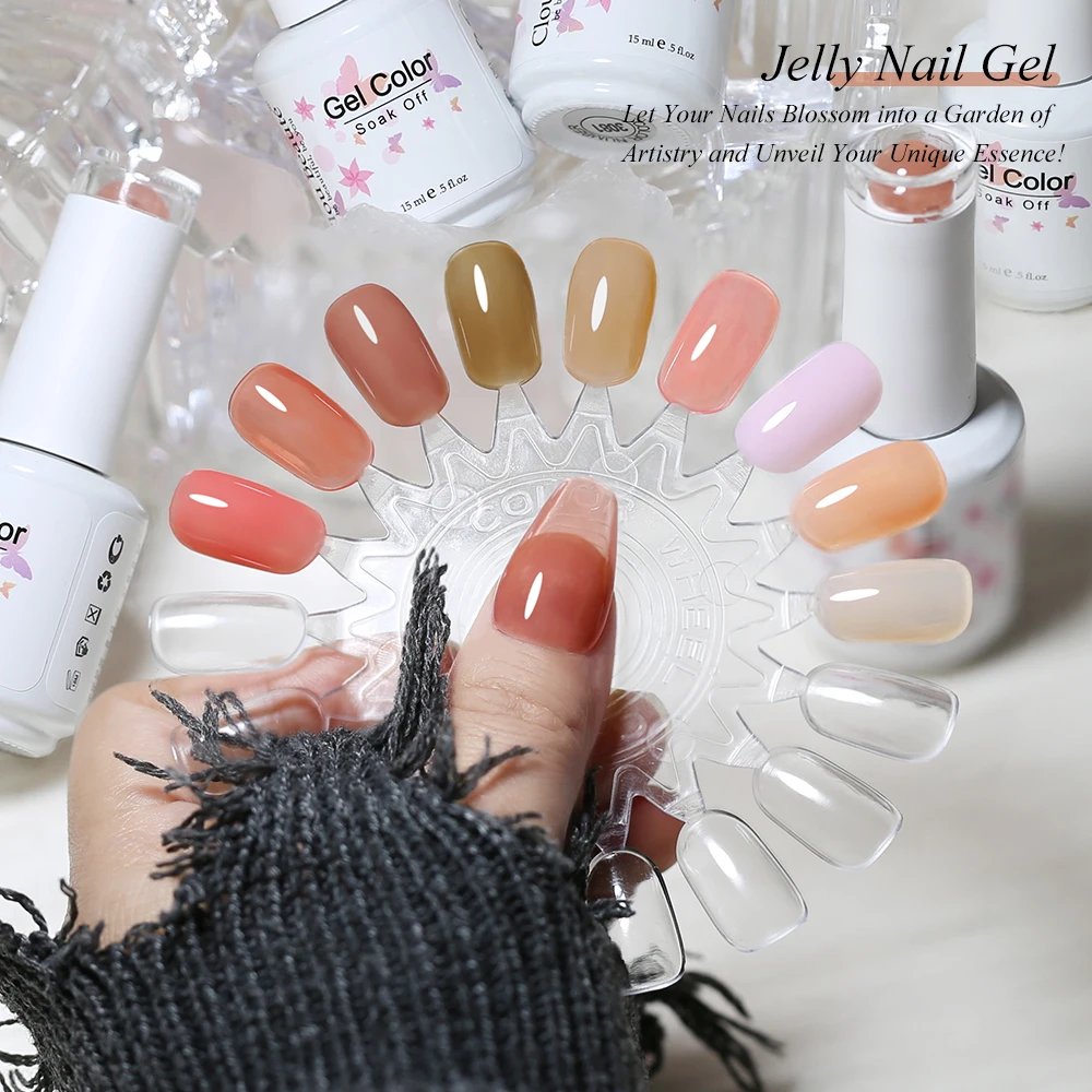 Clou Beaute 15ml Smalto gel trasparente ghiacciato Traslucido Nudo Rosso Bianco latte HEMA TPO Smalto gratuito Semi permanente UVLED Nail Art