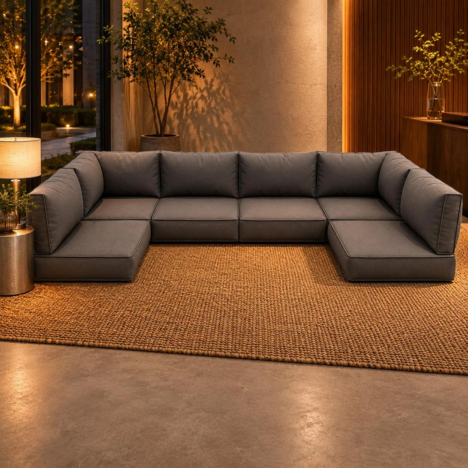 7 Pieces 7-Piece Sofa Cushion Set High-Resilience Sponge Dark Gray Sofa Cushions for Living Room - view 3