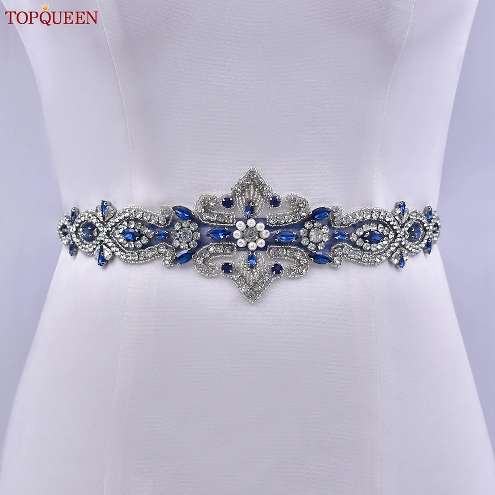 TOPQUEEN Formal Occasion Woman Belt Diamond Handmade Belt For Bridal Wedding Accessories Dress Waist Decoration S245-ML