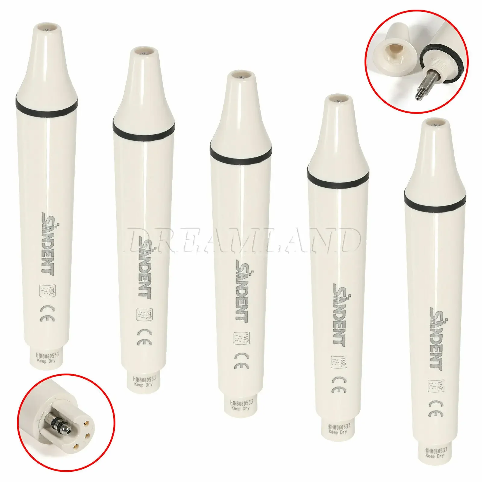 5PCS Dental Piezo Ultrasonic Scaler Handpiece For Woodpecker EMS Cavitron Tip 135℃