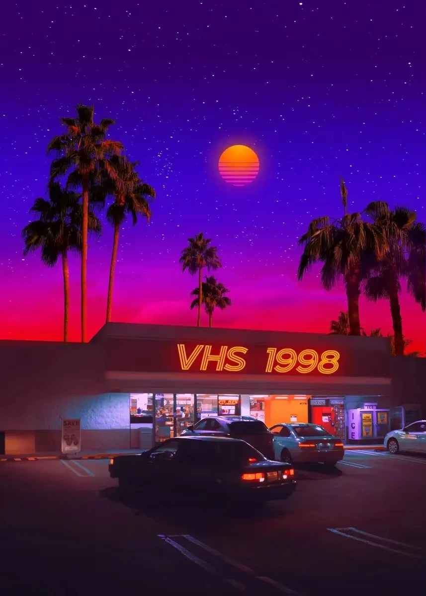Synthwave Miami Ocaso Beach City Street Tours جدار ديكور فني ديكور منزلي صورة لغرفة المعيشة قماش طباعة ملصق