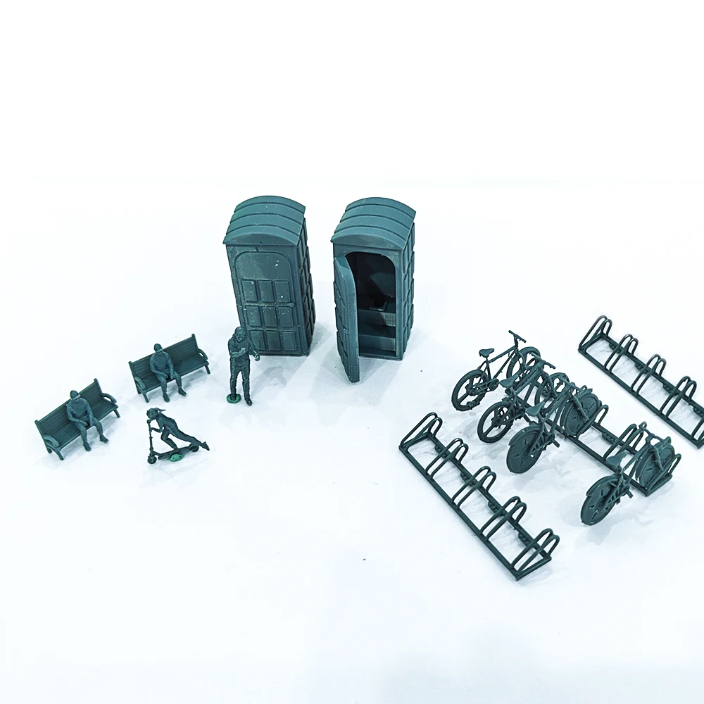 

Yao's Studio LYTS025 1/64 1/87 S Scale Park Leisure Figures, Benches, Bikes，Model Trains Layout
