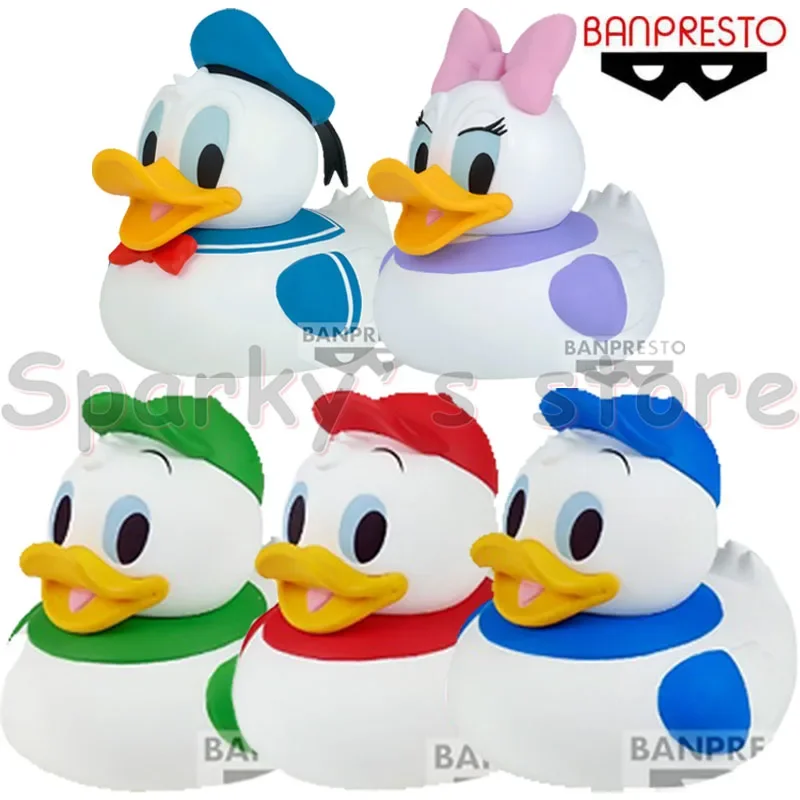 Bandai Original Disney Characters BATH SOFVIMATES Anime Figure Donald Duck DAISY Winnie Action Figure Toys For Kids Gifts Model