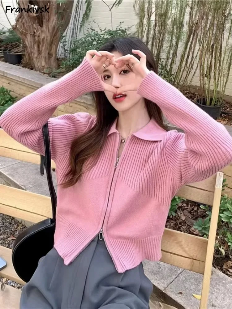 

Кардиган женский на молнии модный офисный женский универсальный хипстерский с длинным рукавом простой темпераментный корейский стиль вязаный осенний колледж