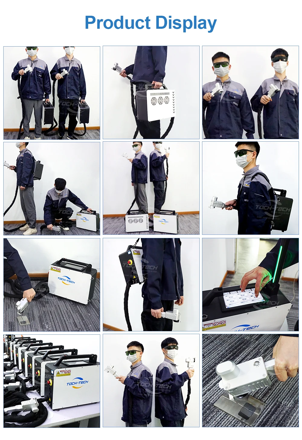 50 W 100 W 200 W Tpc-200 W Rucksack-Handheld-Pulsed-Laser-Reinigungsmaschine zur Entfernung von Rost, Farbe, Öl, tragbarer Reiniger