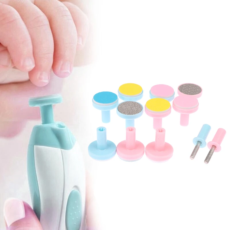 6 قطعة منصات ملف الطفل مسمار المتقلب استبدال رأس مطحنة وسادة كليبرز الكهربائية رؤساء القرص الصنفرة الرضع حديثي الولادة البولندية تو