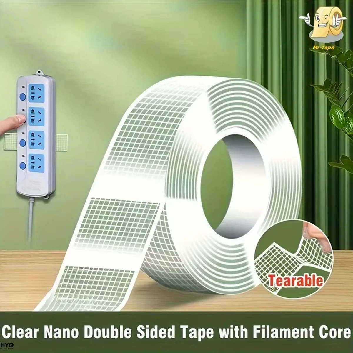 Cinta adhesiva Nano ultrafuerte de doble cara, tira adhesiva extrafuerte transparente, extraíble, resistente al agua, cinta de doble cara de alta resistencia, 1 ud.