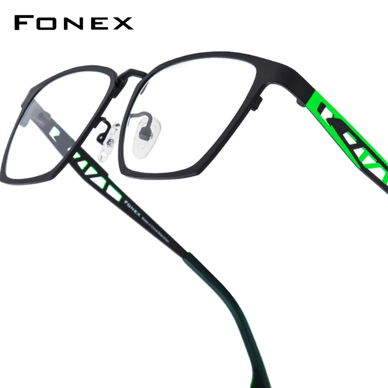 FONEX Titanium Glasses Frame Men 2025 New Fashion Brand Design Square Eyeglasses Women Ultralight High Quality Eyewear 85839