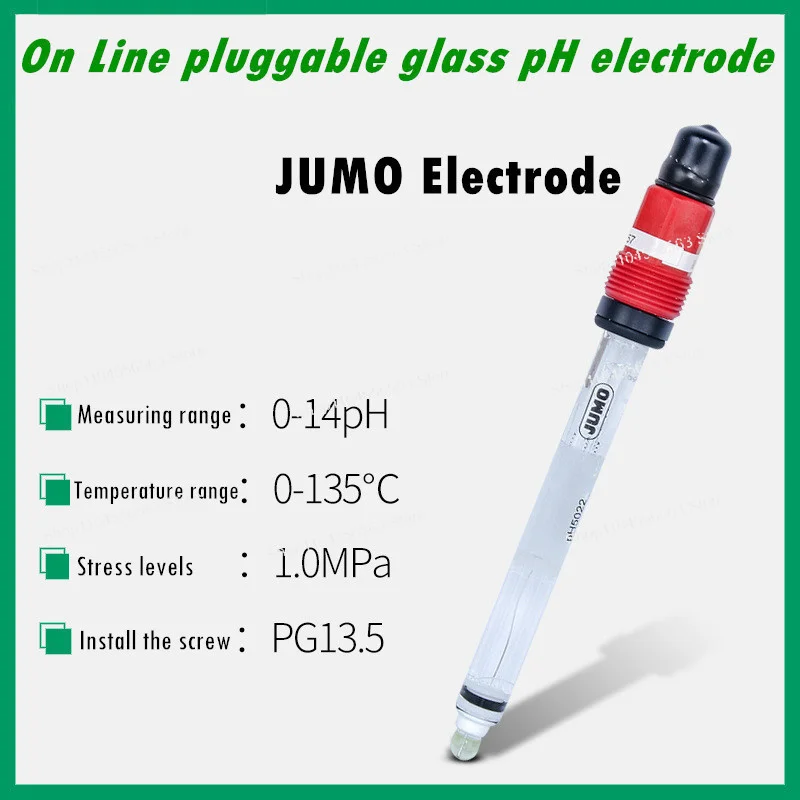 Industrial Online PH Sensor, Pluggable Glass Electrode Probe for JUMO & E+H Acidity Monitoring Systems