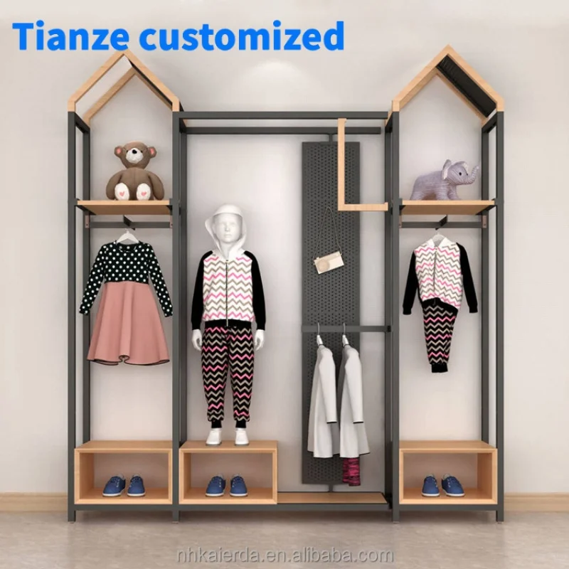 [Customized]Custom wood kids clothing store interior design shop interior design