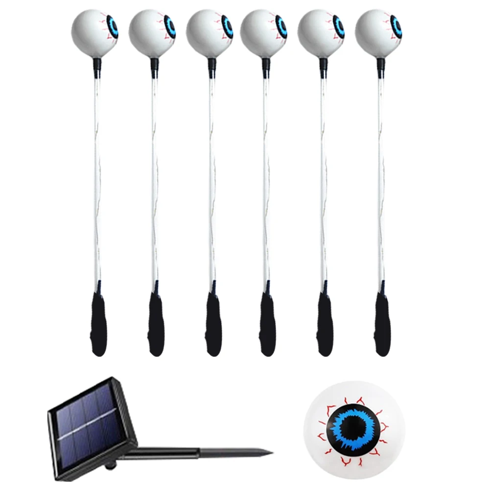 Lampe solaire au sol 62 globes oculaires, 8 modes, piquet de jardin, veilleuse LED pour Halloween jardin cour