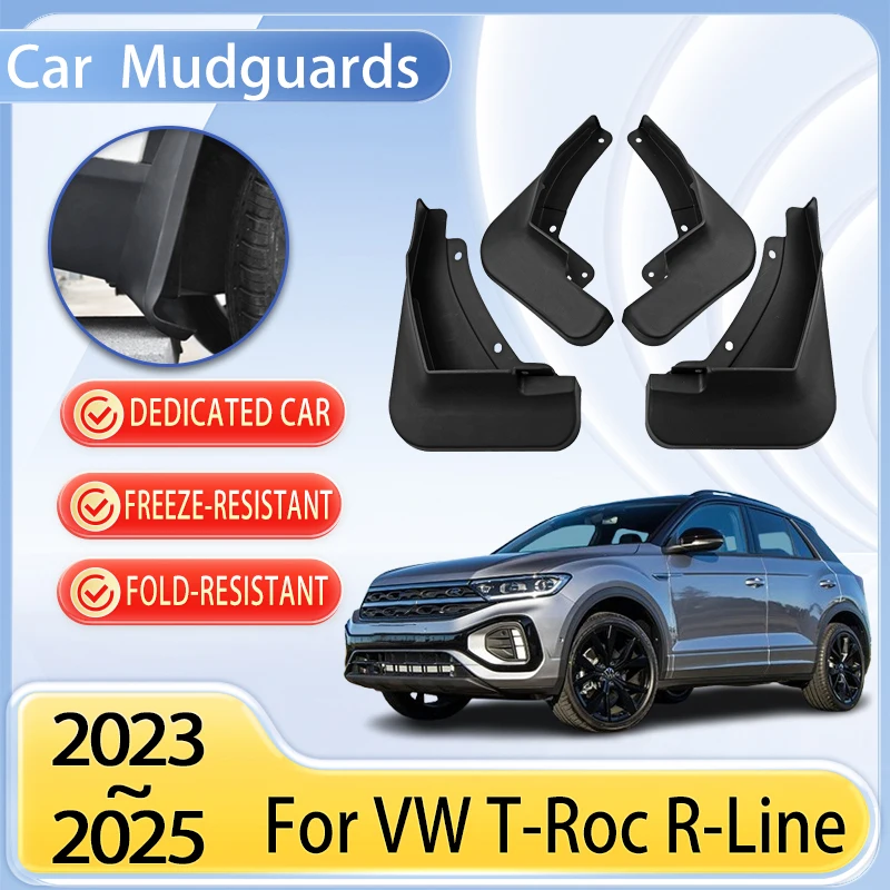 

Car Mudguards Parts For Volkswagen VW T Roc R Line Accessories 2023~2025 Mudflaps Tool Splash Fenders Flare Cover Guard Auto Mud