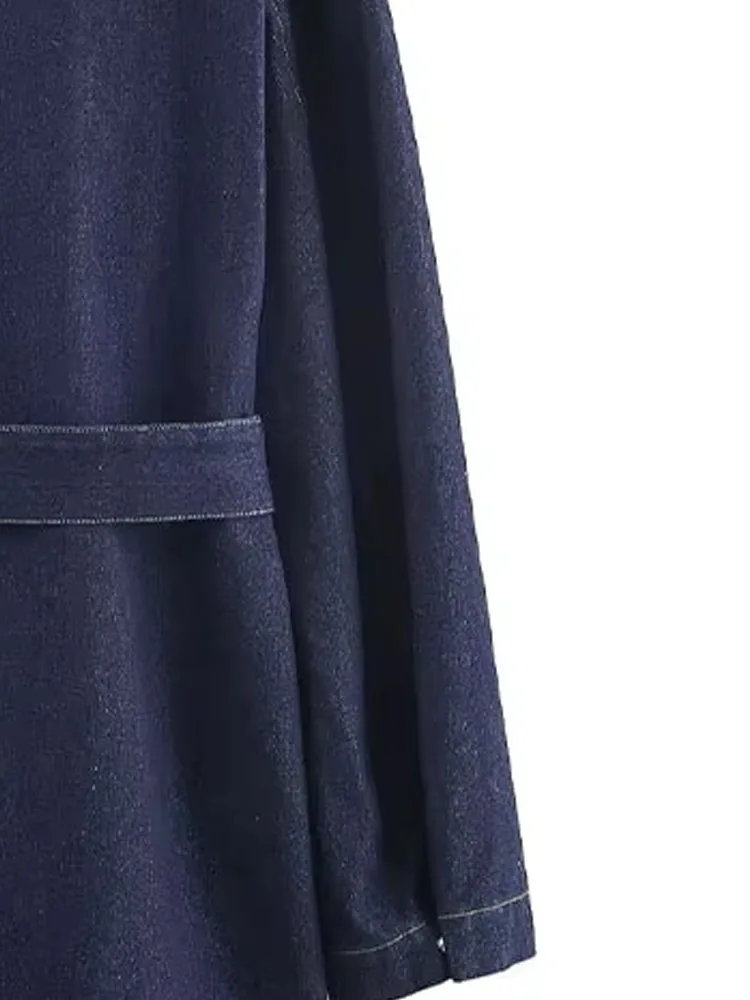 

HH женская зимняя модная универсальная джинсовая ветровка с лацканами и драпировкой на плечах, женская повседневная короткая куртка со свободными карманами и поясом