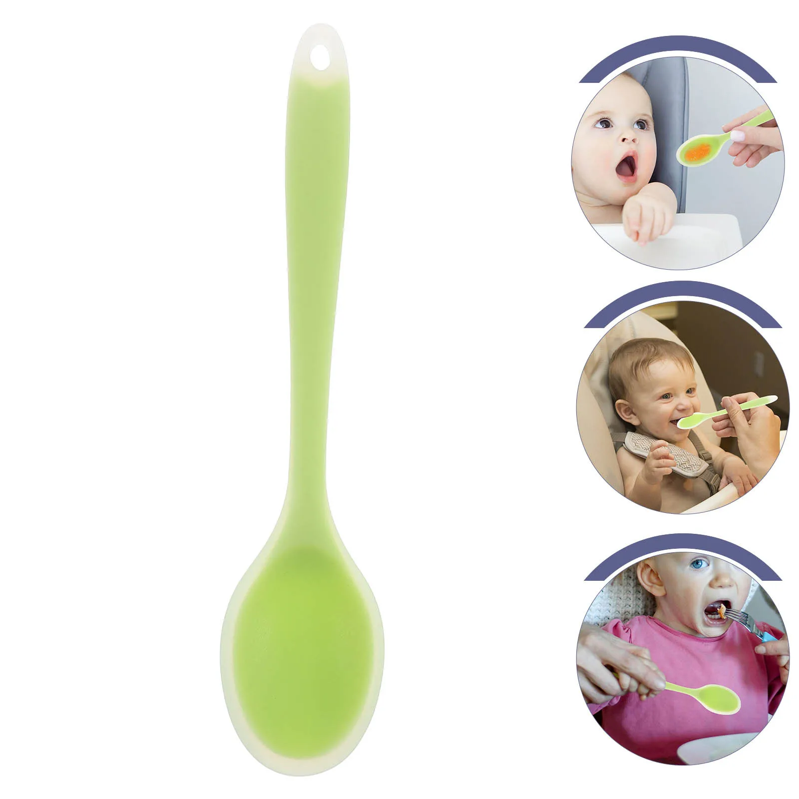 

Baby Feeding Spoon Soft Silicone Mini Infant Spoon For Rice Paste Soup Fruit Congee Scraping Small Size Long Handle Flexible