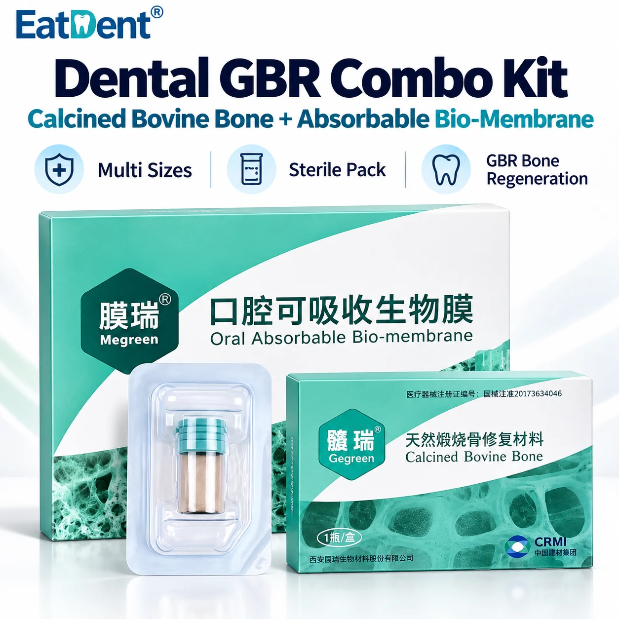 Dental Biofilm Bone Meal Membrane Absorbable Biofilm Material Oral Cavity Calcified Bone Granular Type Bone Repair Material Tool