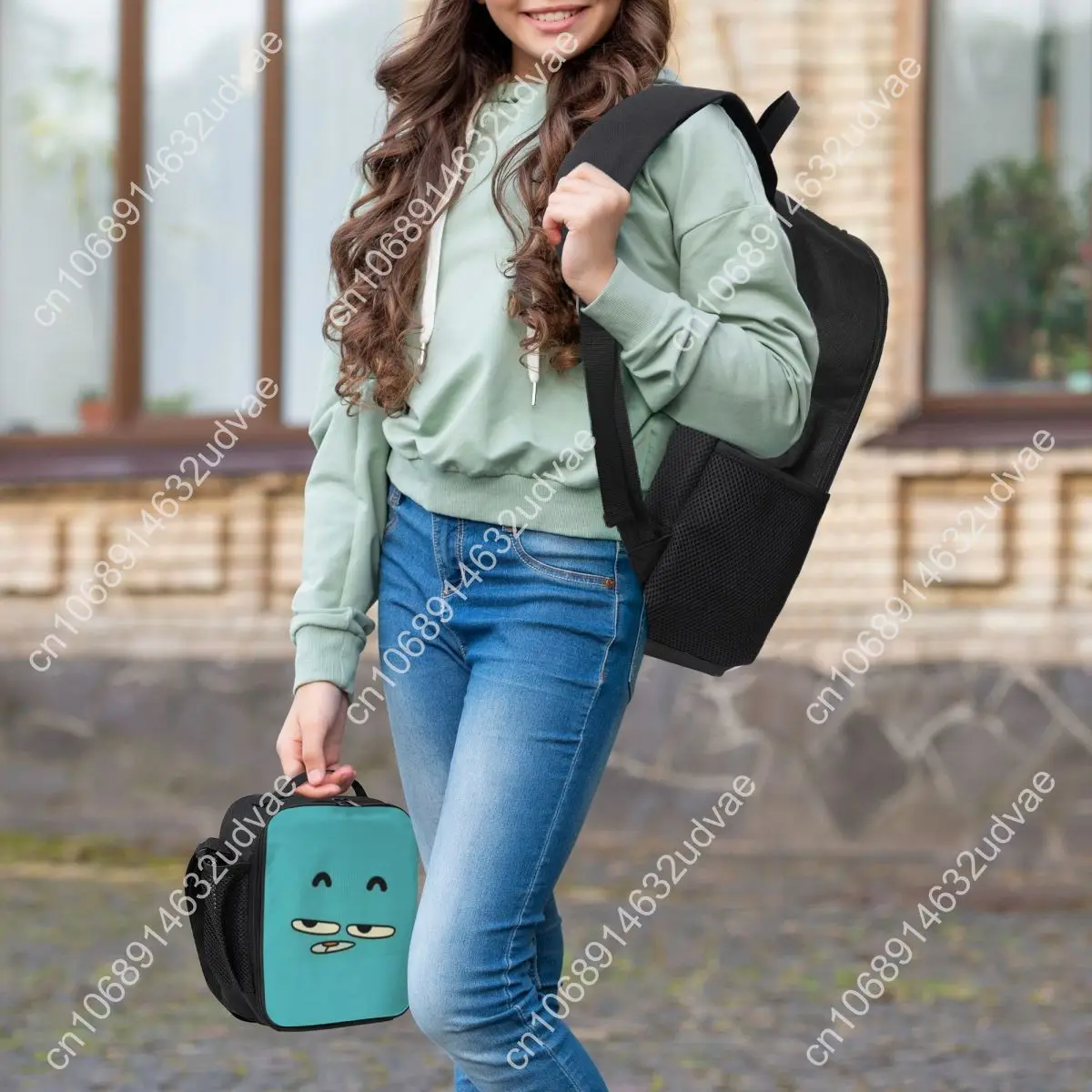 Gum Gumball Backpack Student Boys Girls BookBag School Bag Laptop Shoulder Bags 3ps Insulated Lunch Bag Pencil Case