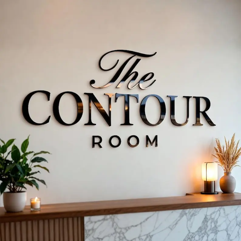 Modern Beauty Clinic Wall Logo Sign for Skincare Business Branding, Aesthetic Spa Name Display for Reception or Studio Decor