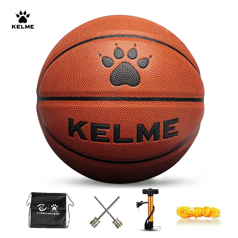 

KELME Man Basketball PU Materia Team Sports Match Training Basketball Indoor and Outdoor Wear-resistant High Quality Ball size 7