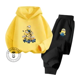 2024 Fashion Cartoon Minions Popular Street Hip-hop Cotton Sweatshirt Autumn and Winter Must-have Kawaii New Cotton Tracksuit