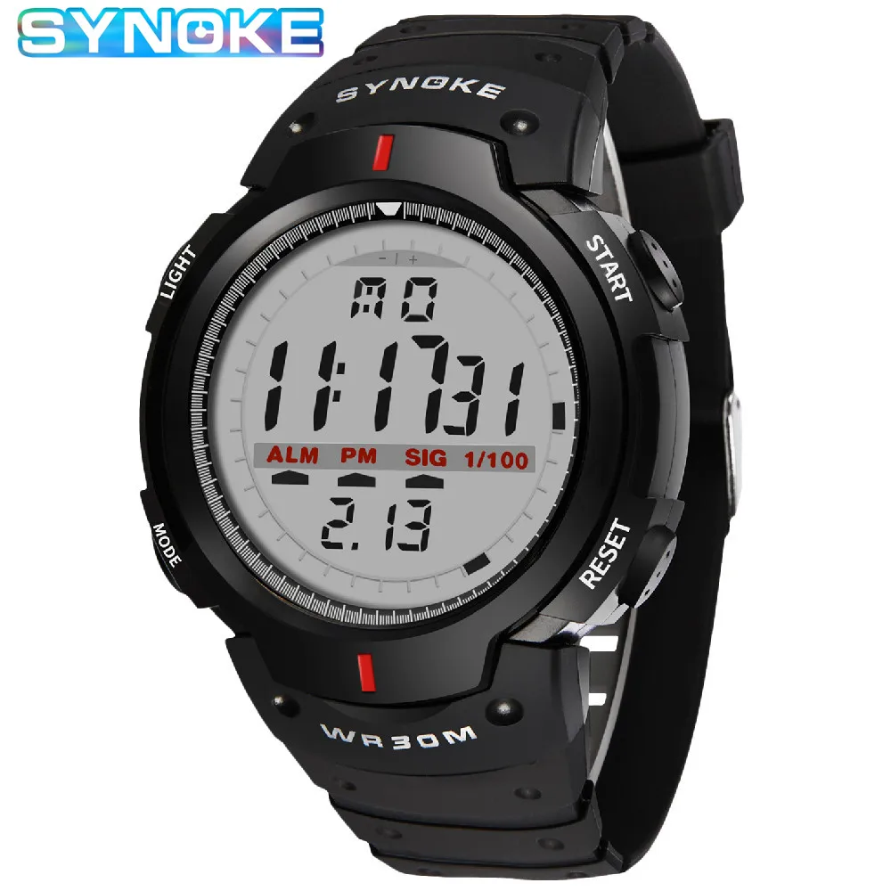 SYNOKE Outdoor Military Digital Watch For Men Fashion Retro Men Watch Sports Waterproof Men Watch Multifunctional Luminous